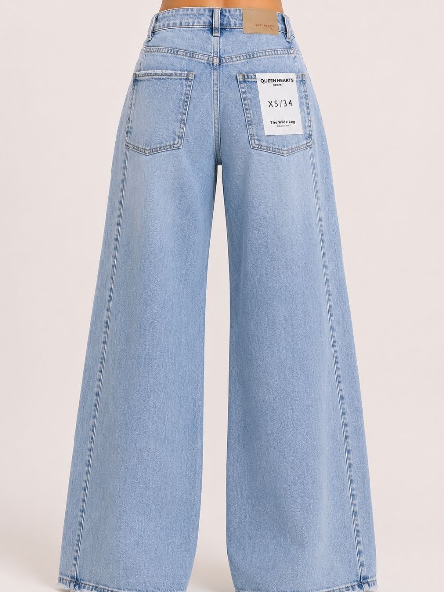 JEAN WIDE LEG RAYA TRASERA
