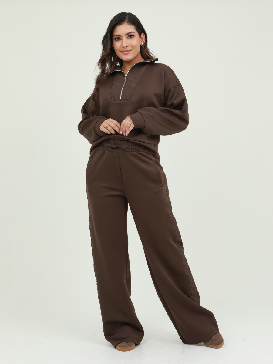 SET CHAQUETA CUELLO ALTO CIERRE FRONTAL