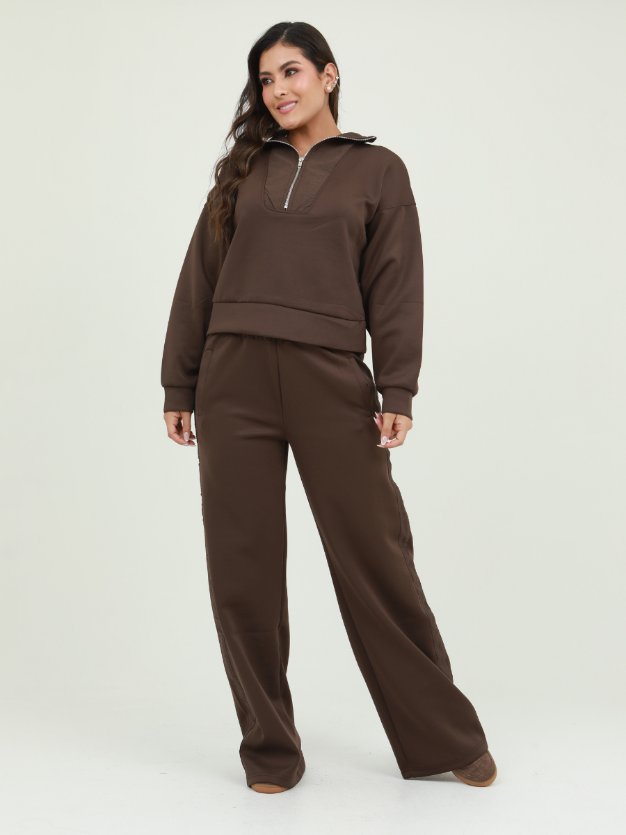 SET CHAQUETA CUELLO ALTO CIERRE FRONTAL