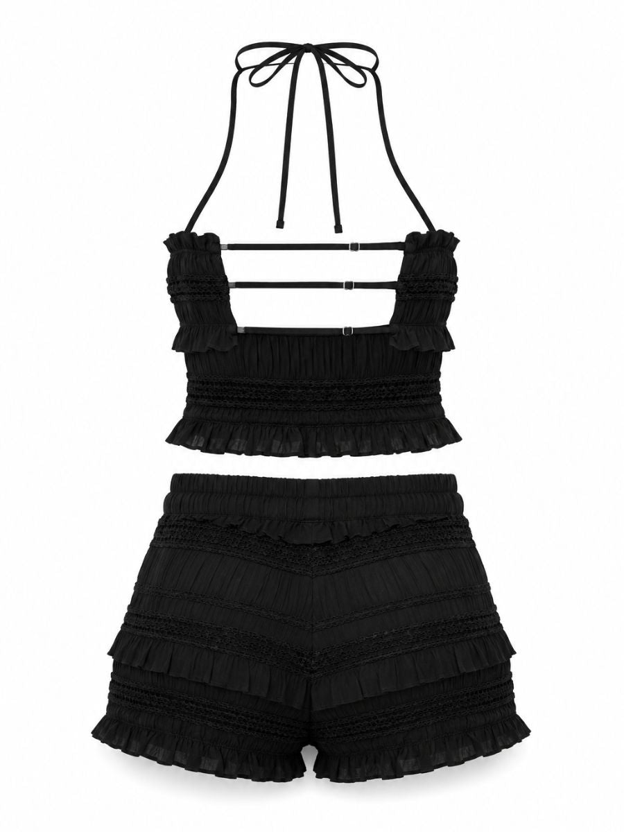 SET SHORT BLUSA ESCOTE