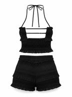 SET SHORT BLUSA ESCOTE