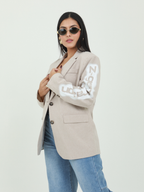 BLAZER RAYAS MANGA ESTAMPADA