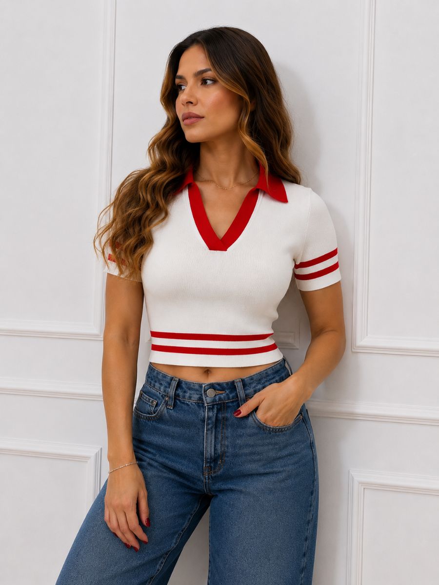 BLUSA CUELLO POLO