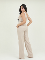 SET BLUSA CUELLO V PANT LINO