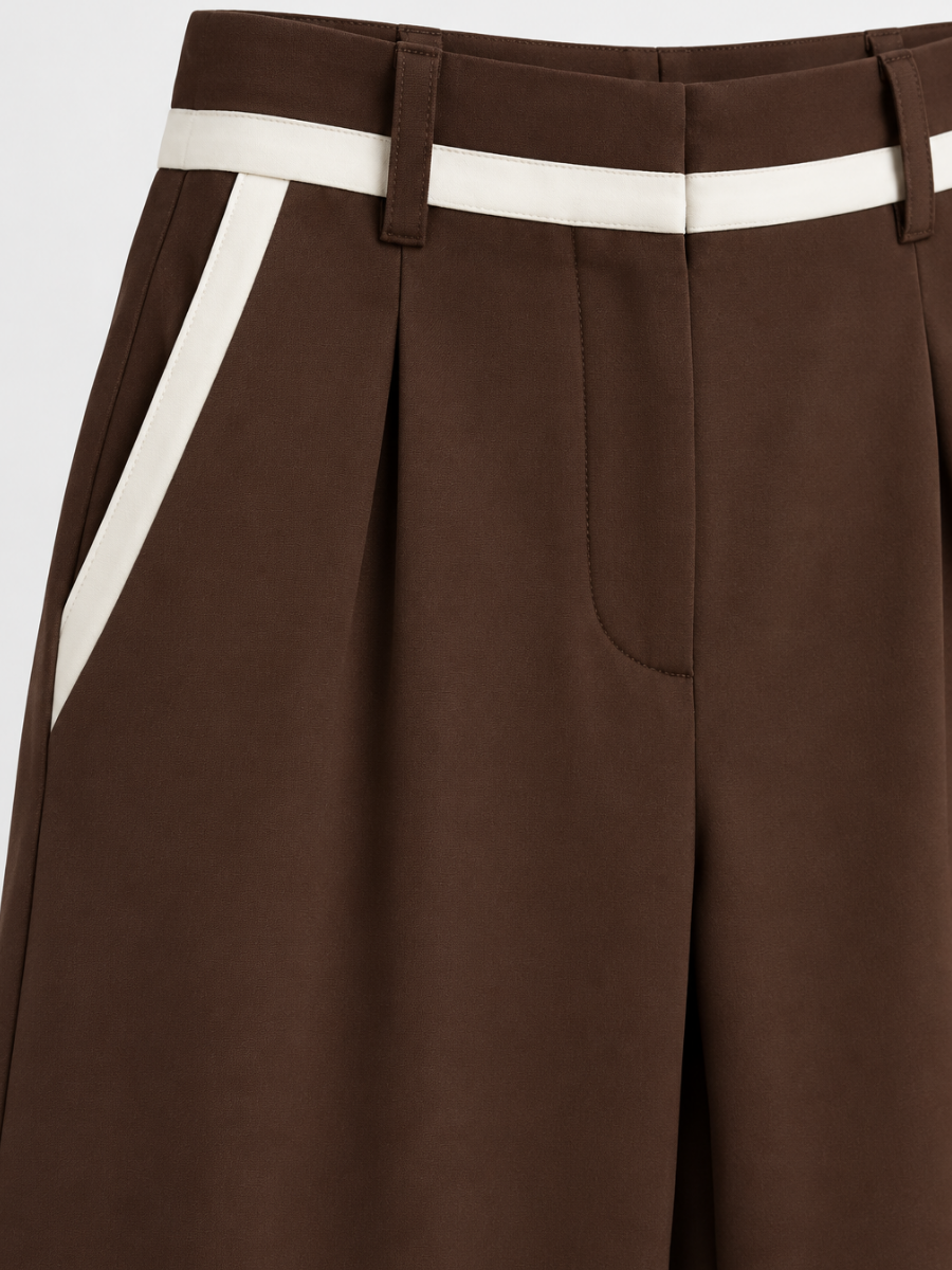 PANTALON BICOLOR BORDE CINTURA
