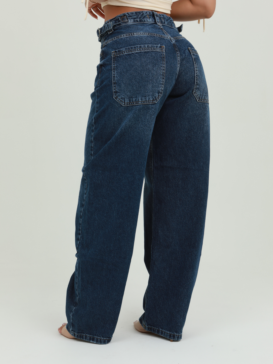 JEAN WIDE LEG CORREA PRETINA LATERAL