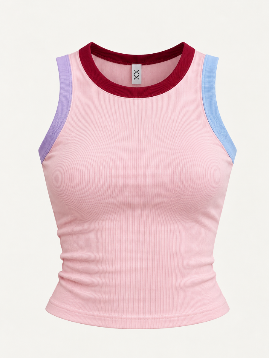 BLUSA BASICA BORDE BICOLOR