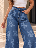 JEAN WIDE LEG ESTAMPADO FLORAL