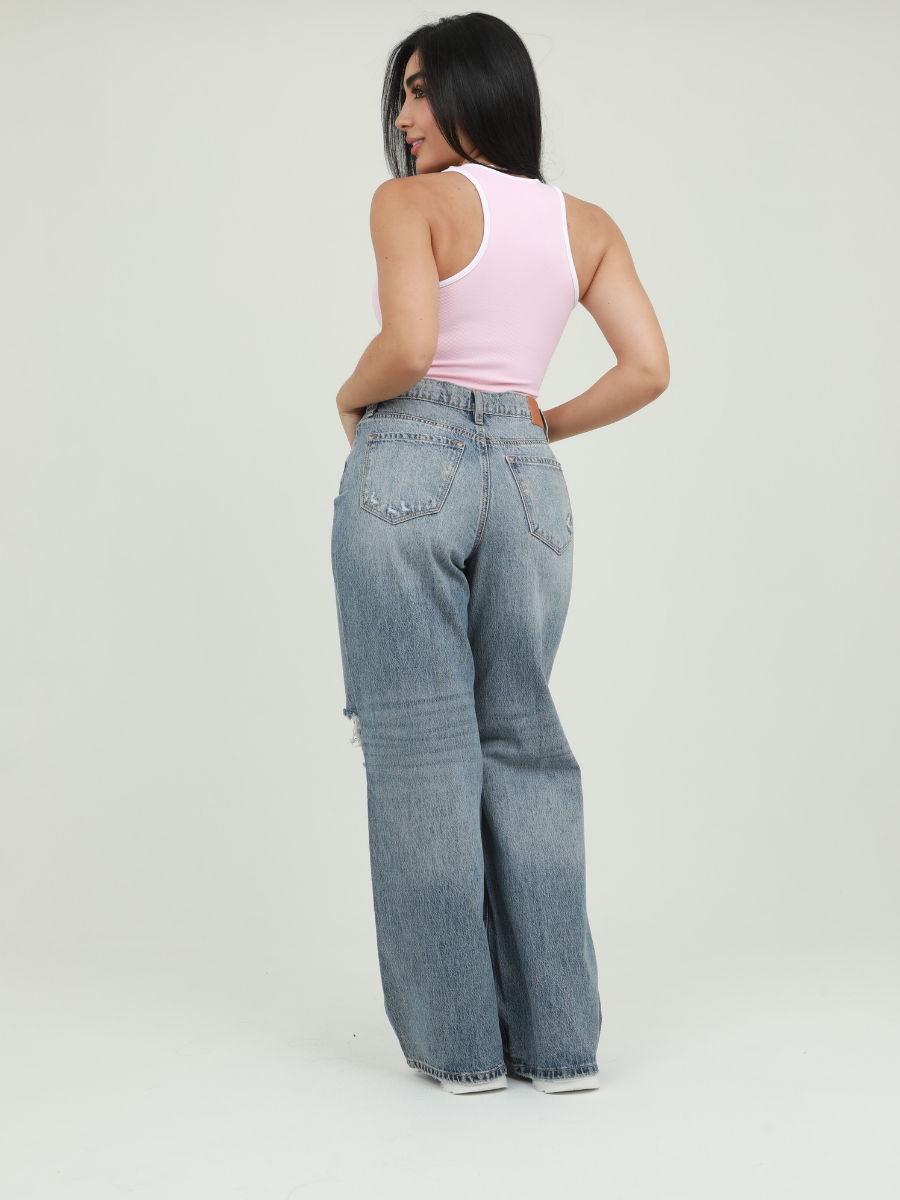 JEAN WIDE LEG ROTOS