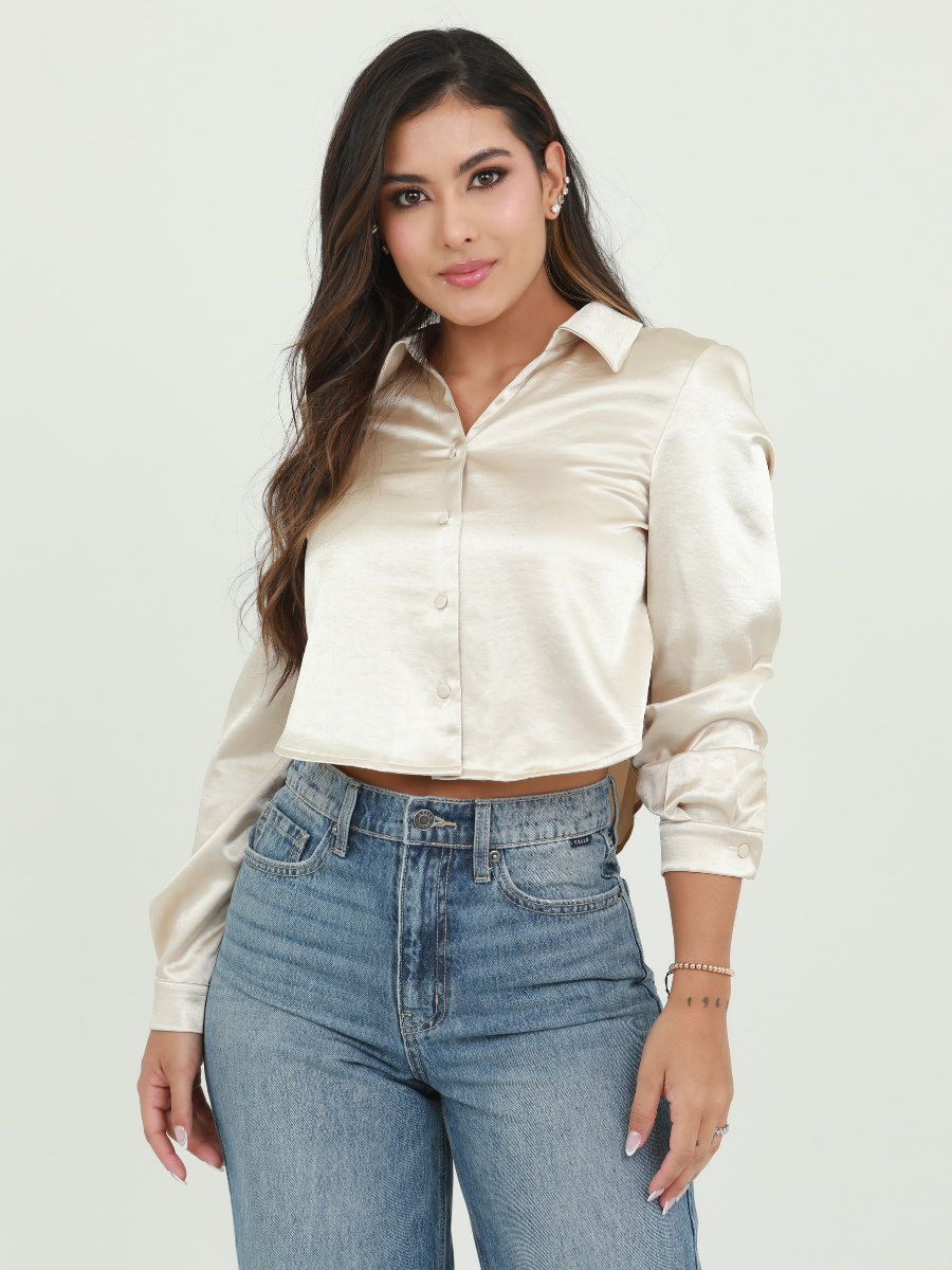 CAMISERA SATIN CORTA