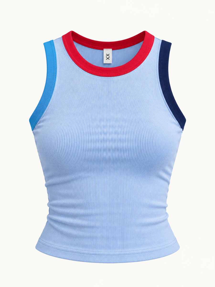 BLUSA BASICA BORDE BICOLOR