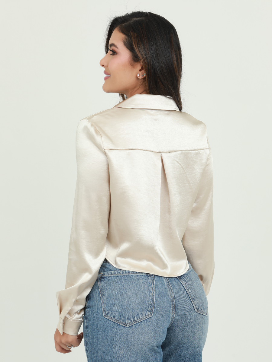 CAMISERA SATIN CORTA