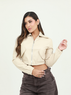 CHAQUETA POLIPIEL BORDE RESORTE
