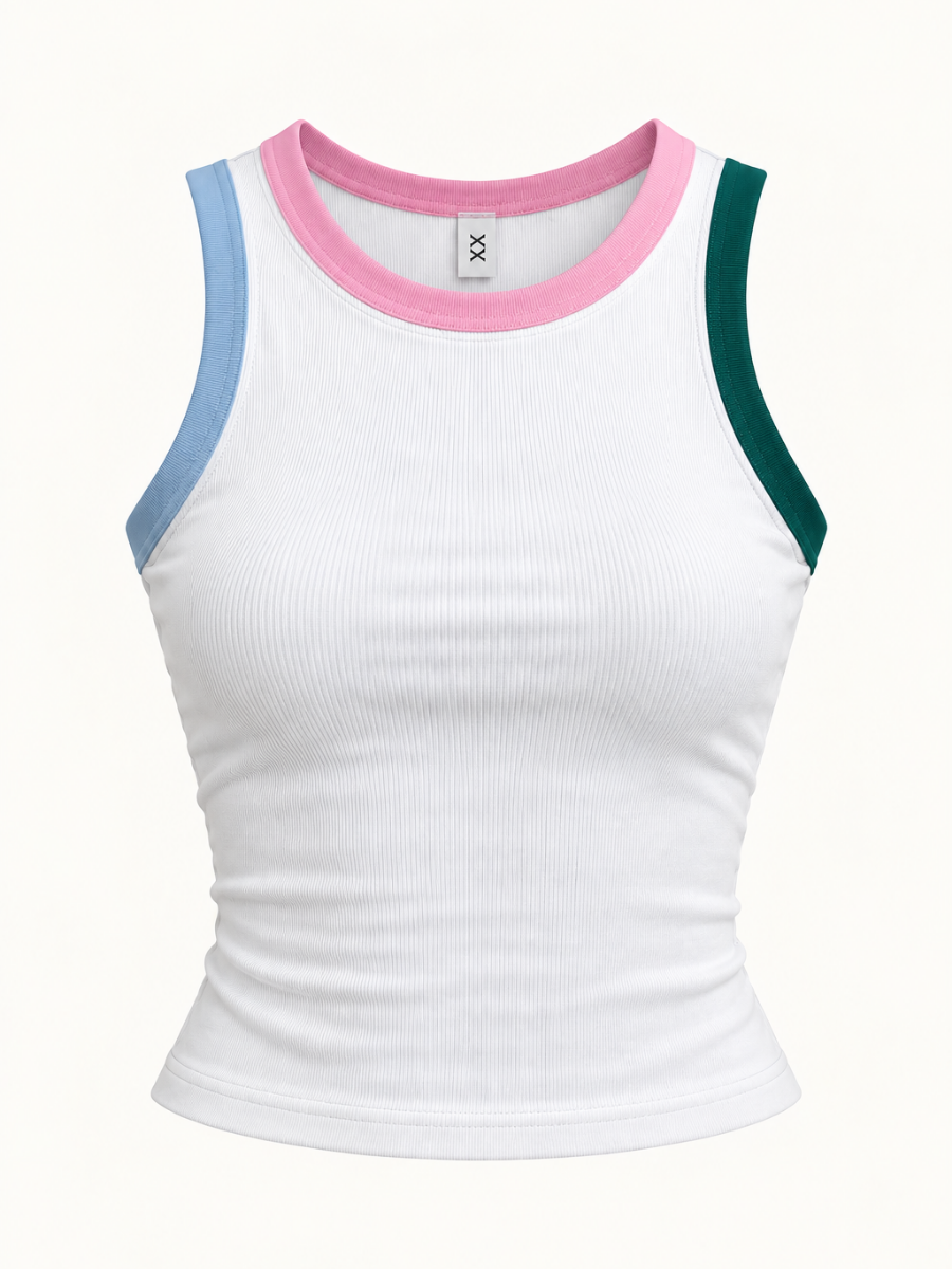 BLUSA BASICA BORDE BICOLOR
