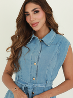 VESTIDO HOMBRERA DENIM