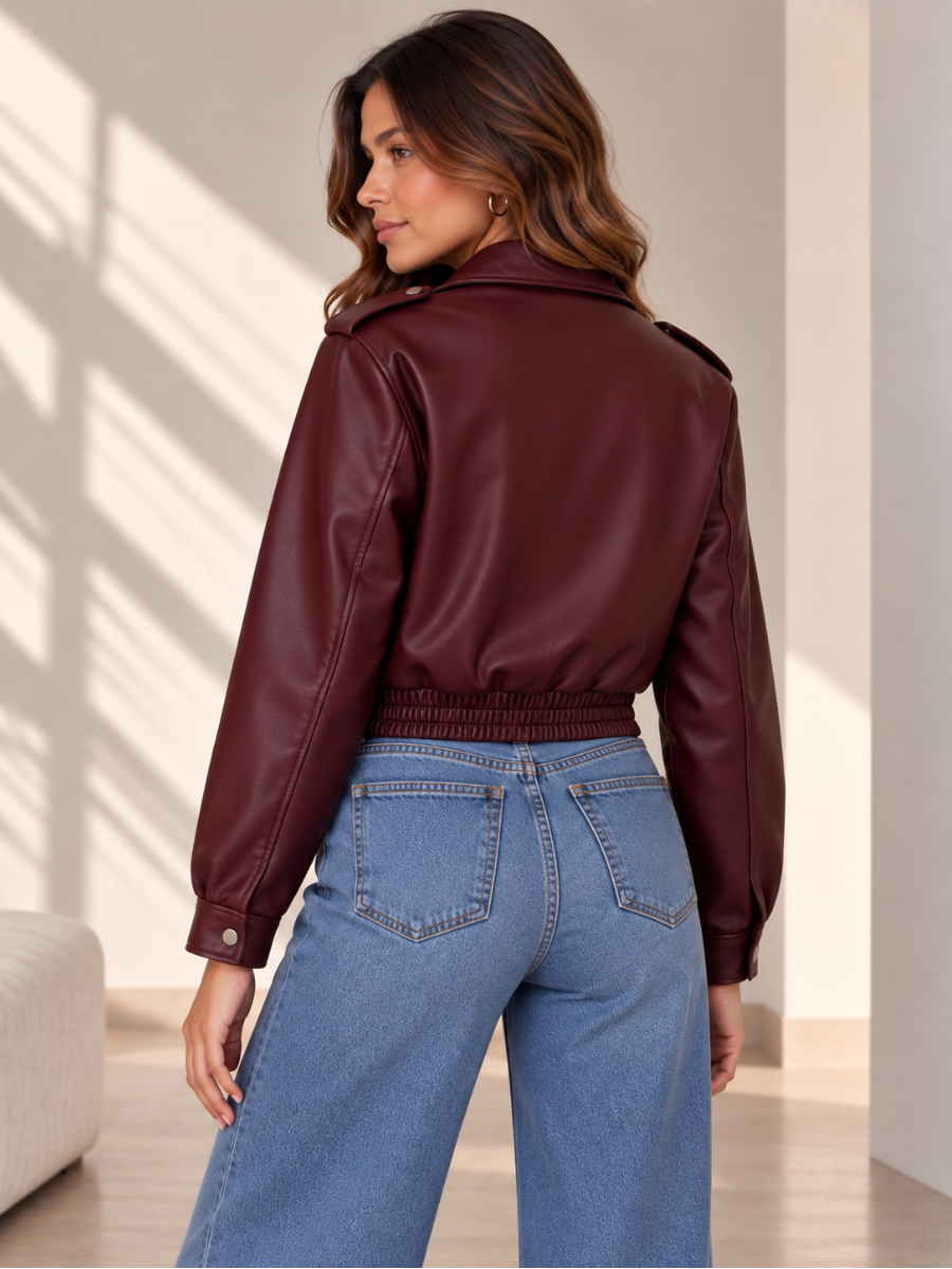 CHAQUETA POLIPIEL CON DESVANECIDO
