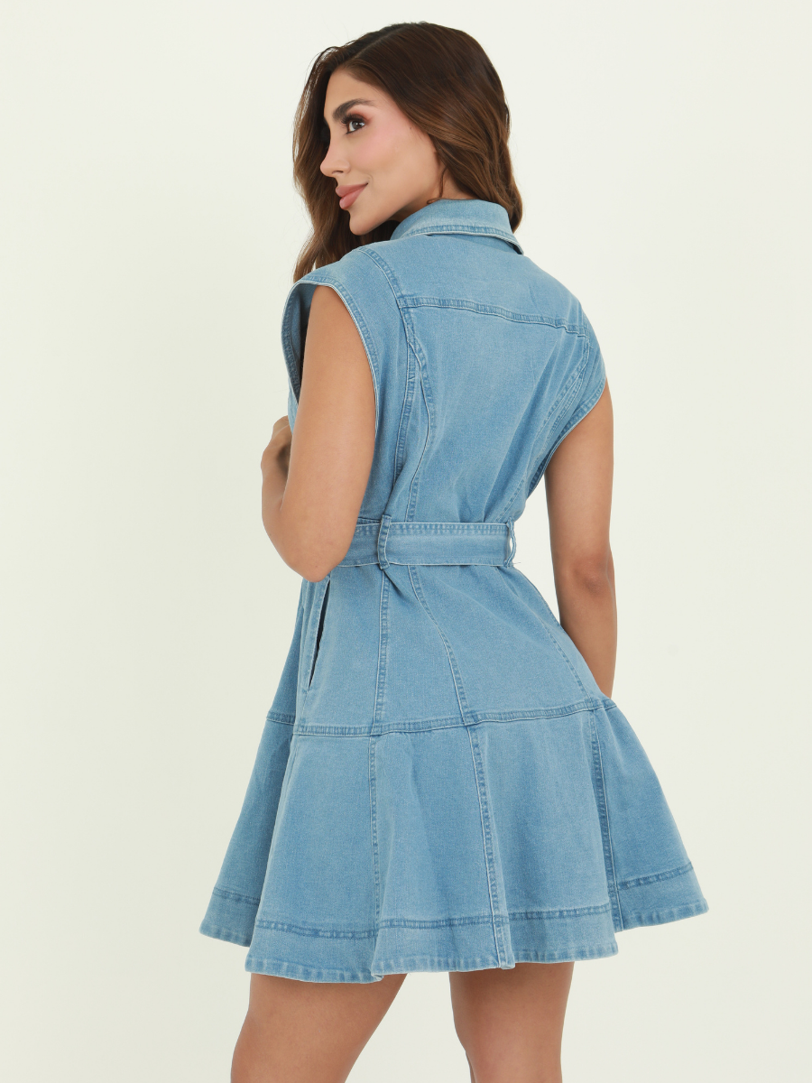 VESTIDO HOMBRERA DENIM