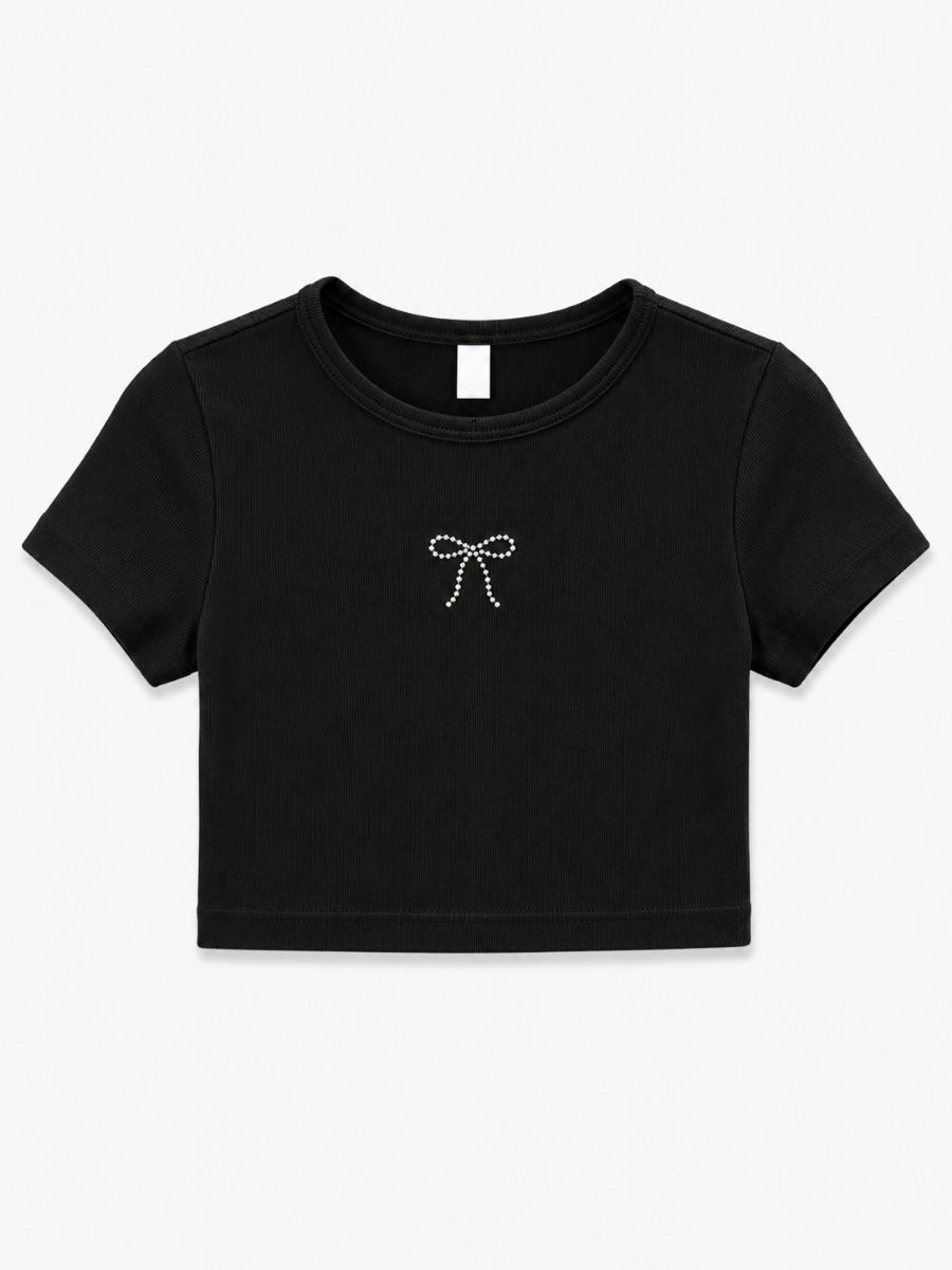 BLUSA CORTA MOÑO PIEDRAS