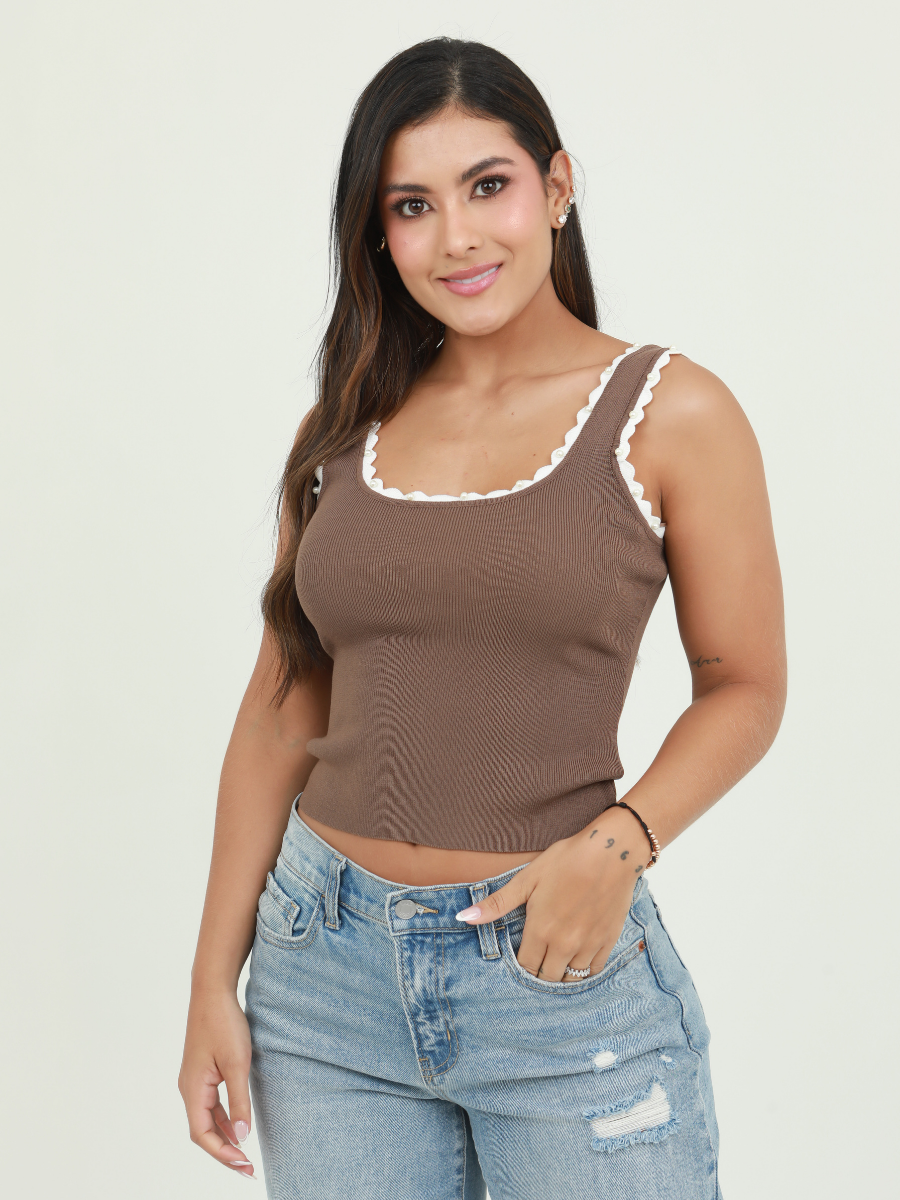 BLUSA BORDE PERLA Y BOLERITO