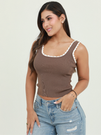 BLUSA BORDE PERLA Y BOLERITO