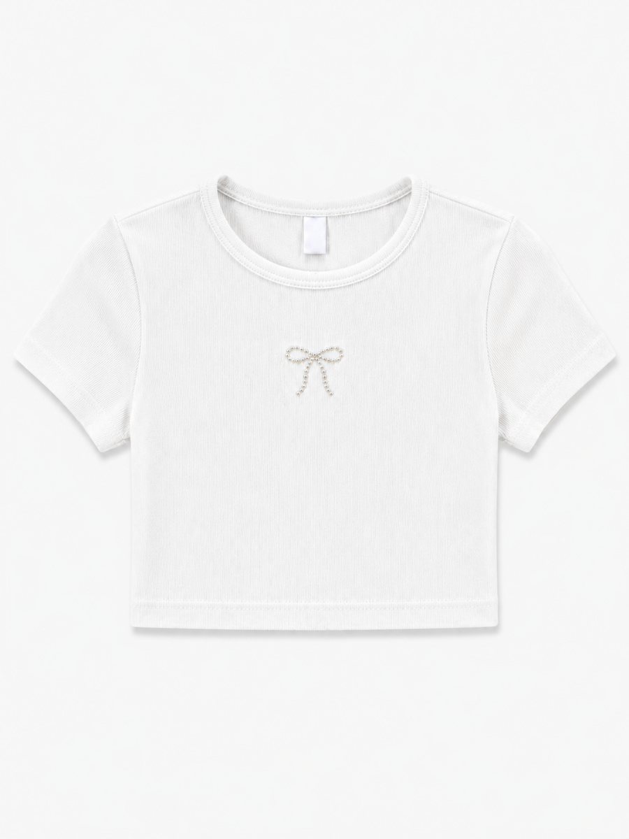 BLUSA CORTA MOÑO PIEDRAS