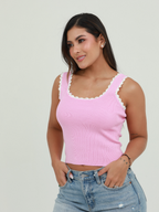 BLUSA BORDE PERLA Y BOLERITO