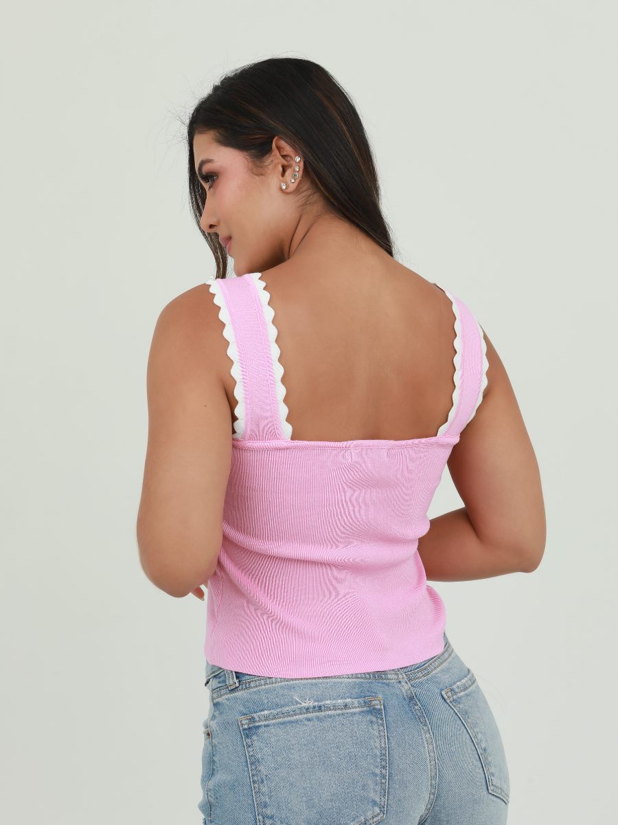 BLUSA BORDE PERLA Y BOLERITO