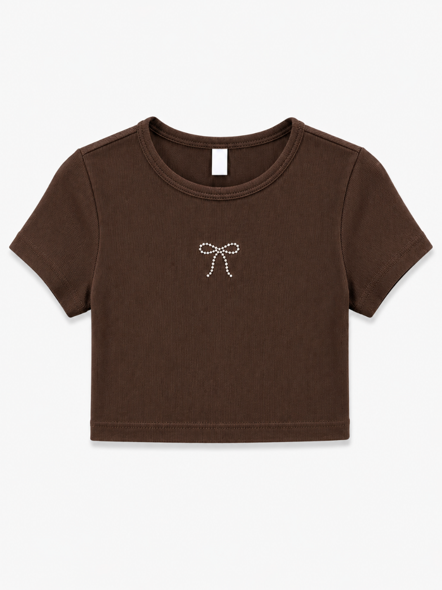 BLUSA CORTA MOÑO PIEDRAS