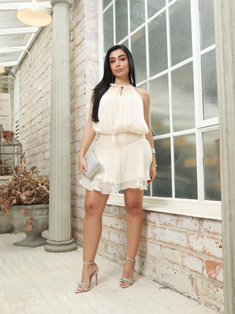 VESTIDO SEDA RECOGIDO