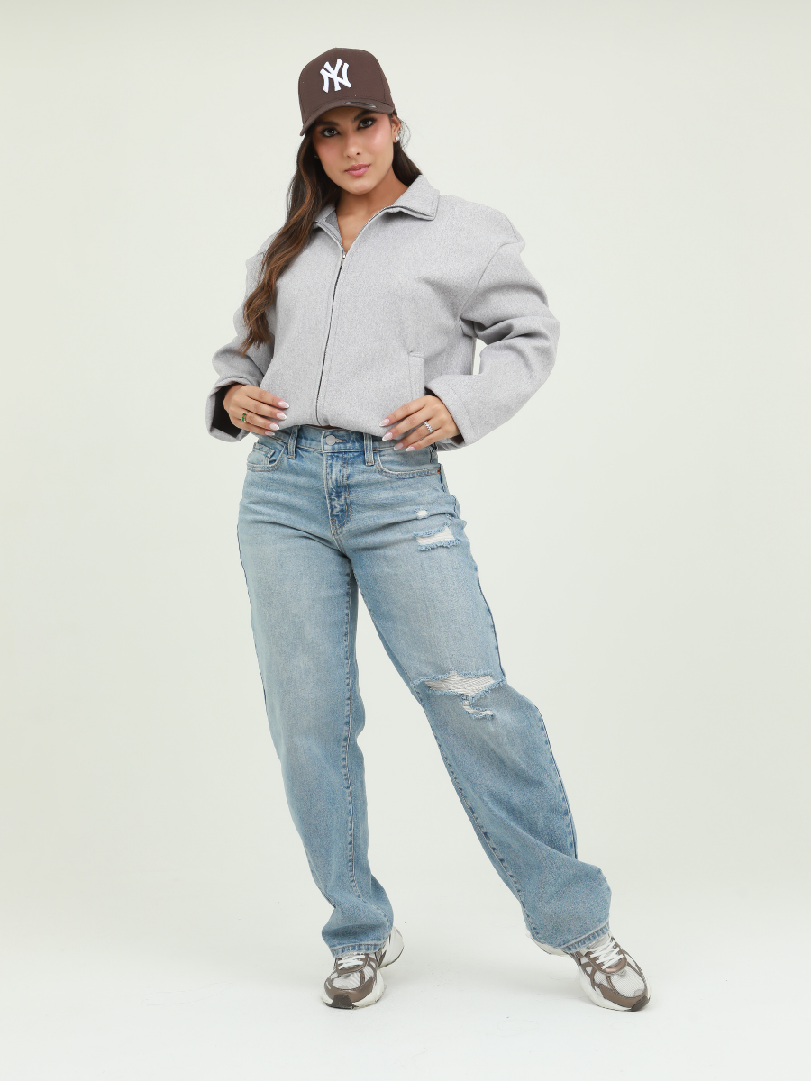CHAQUETA GAMUZA CIERRE