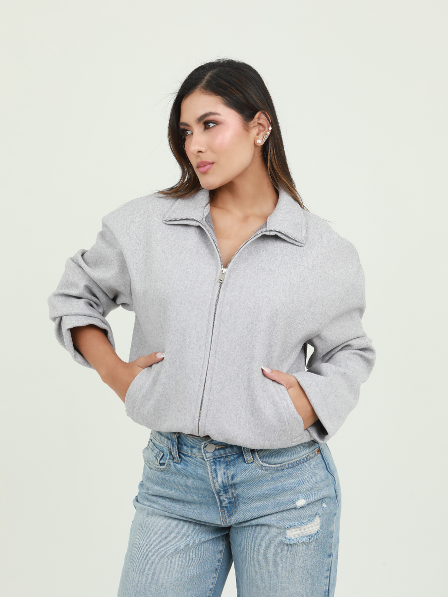 CHAQUETA GAMUZA CIERRE