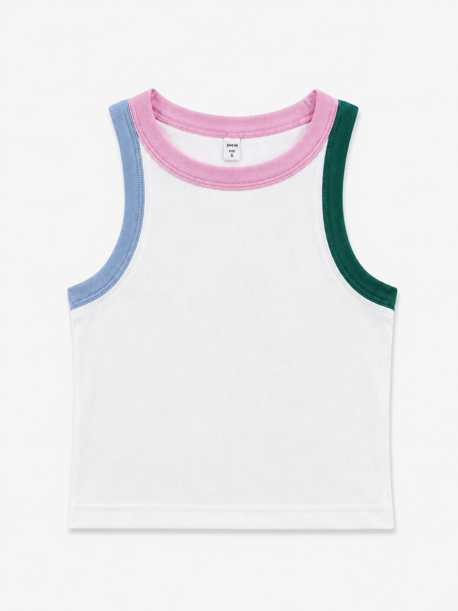 BLUSA BASICA BORDE BICOLOR
