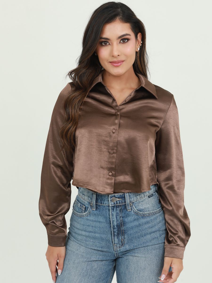 CAMISERA SATIN CORTA