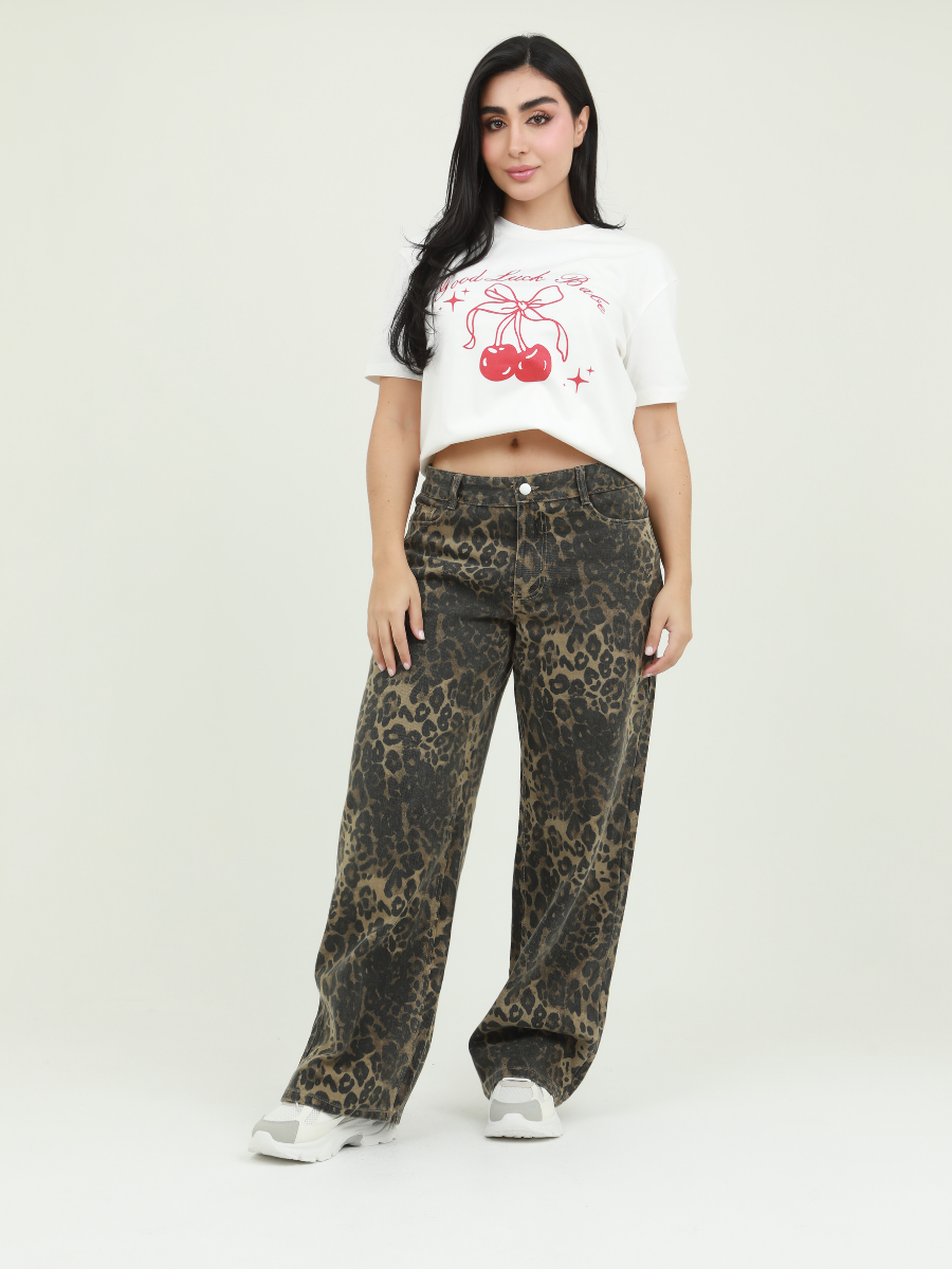 JEAN LEOPARDO WIDE