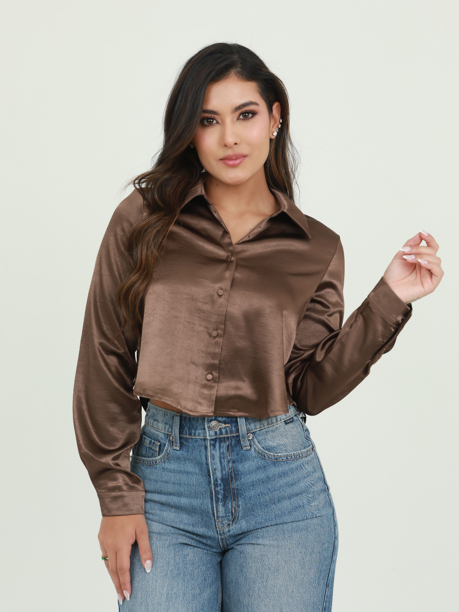 CAMISERA SATIN CORTA
