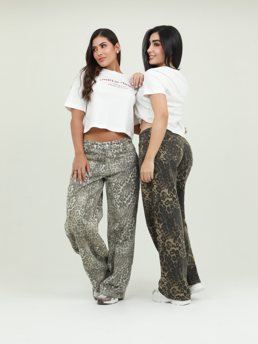 JEAN LEOPARDO WIDE