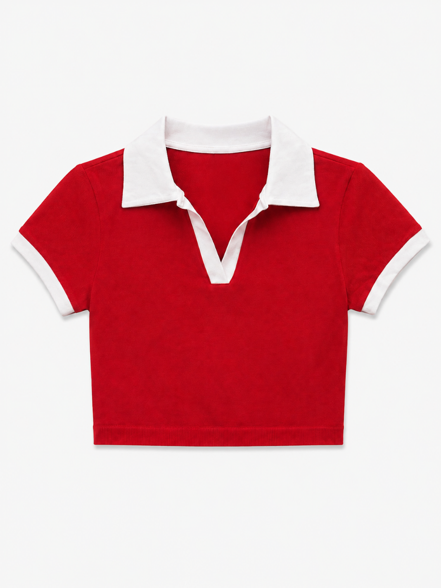 BLUSA CORTA CUELLO POLO