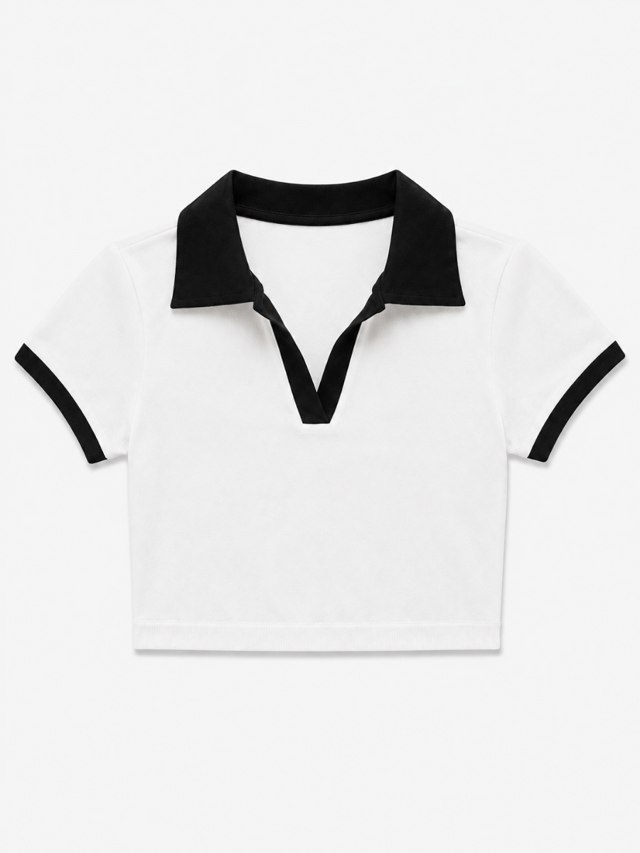 BLUSA CORTA CUELLO POLO
