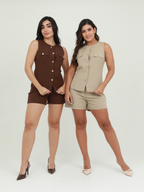 SET BLUSA BOTONES Y SHORT