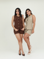 SET BLUSA BOTONES Y SHORT