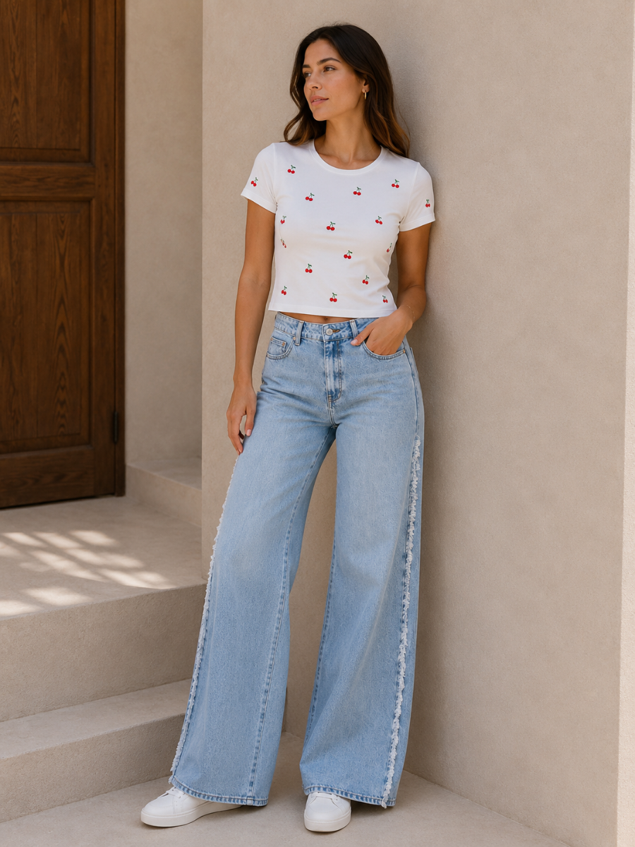 JEAN EXTRA  WIDE LEG COSTURA