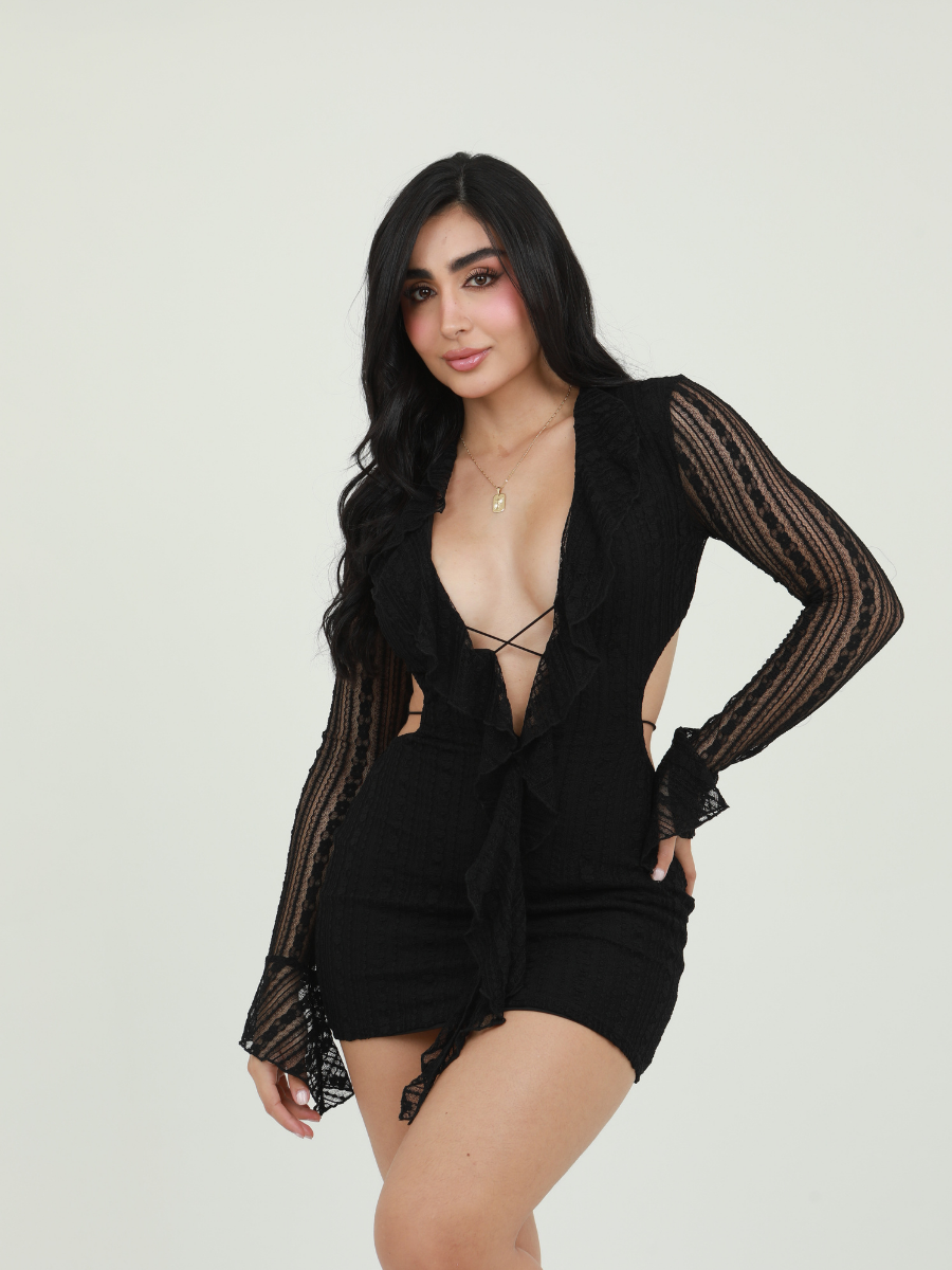 VESTIDO BLONDA ESCOTADO