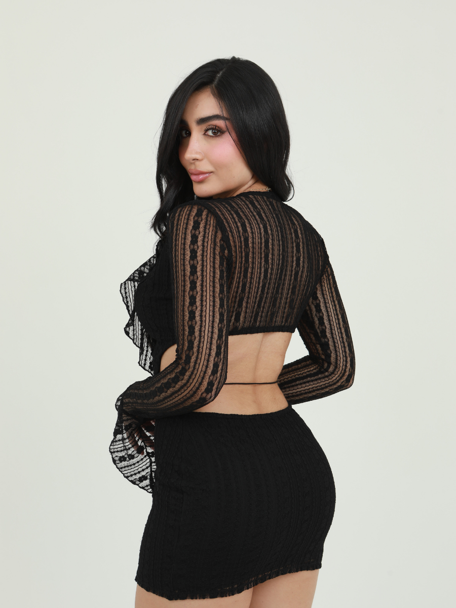 VESTIDO BLONDA ESCOTADO