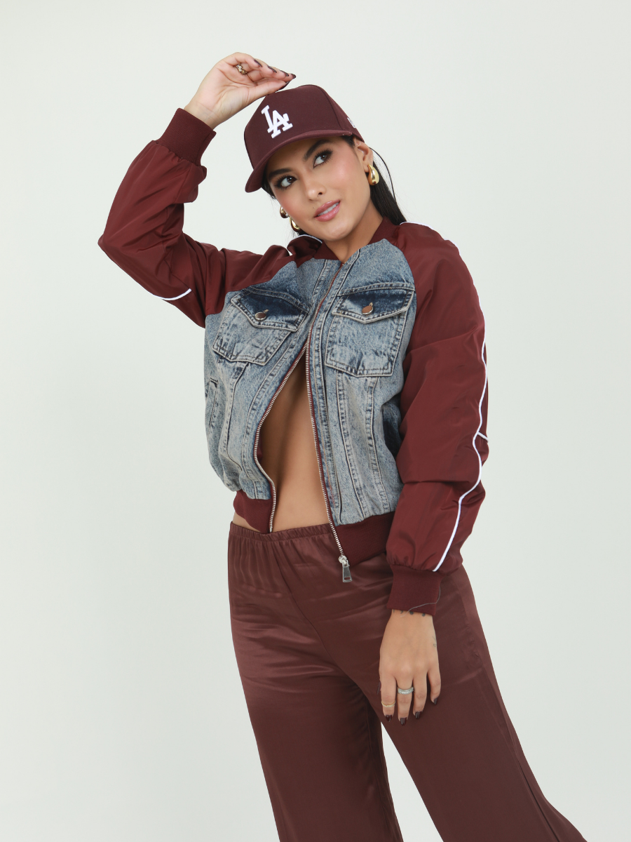 CHAQUETA DENIM IMPERMEABLE BICOLOR