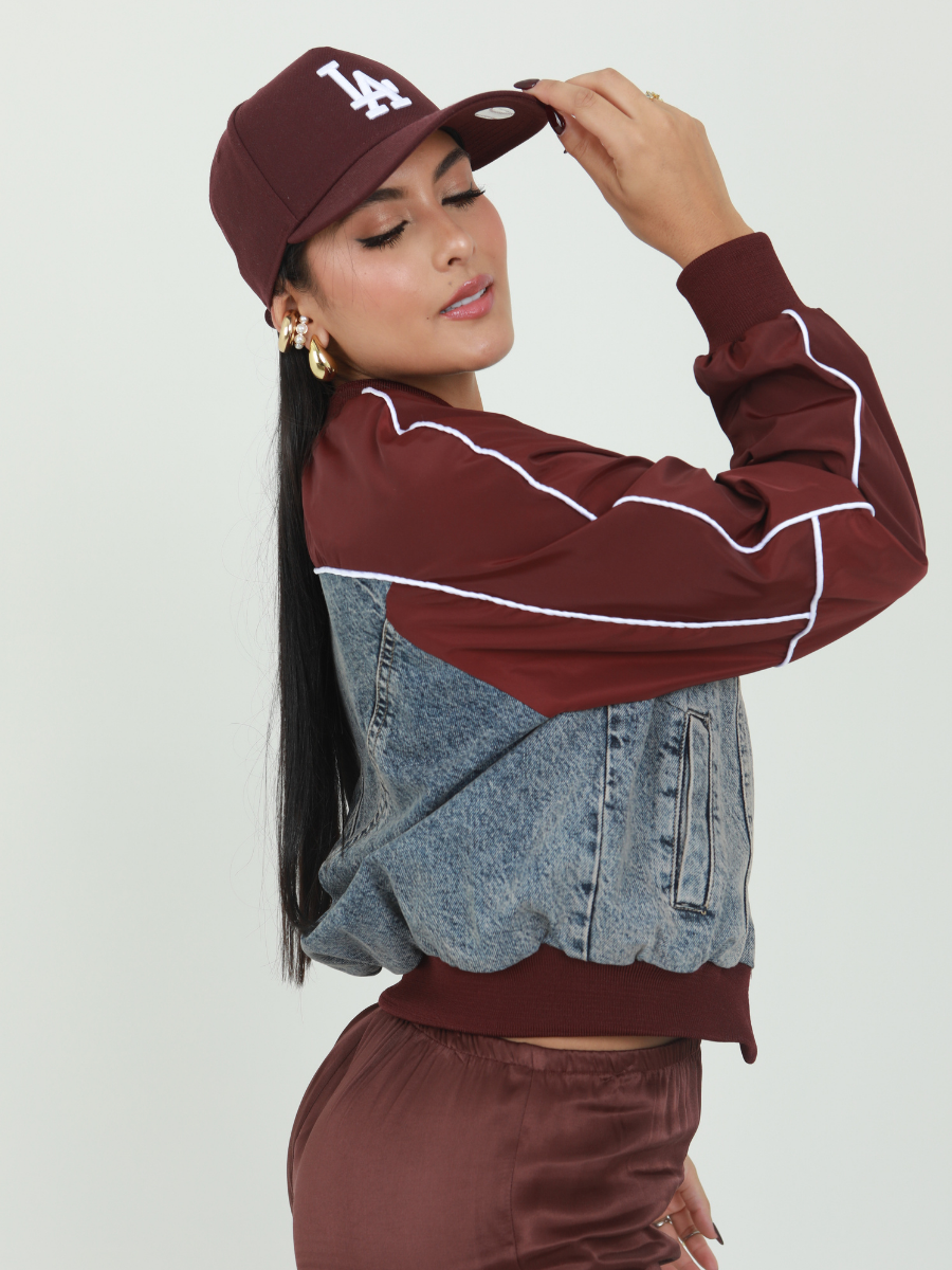 CHAQUETA DENIM IMPERMEABLE BICOLOR