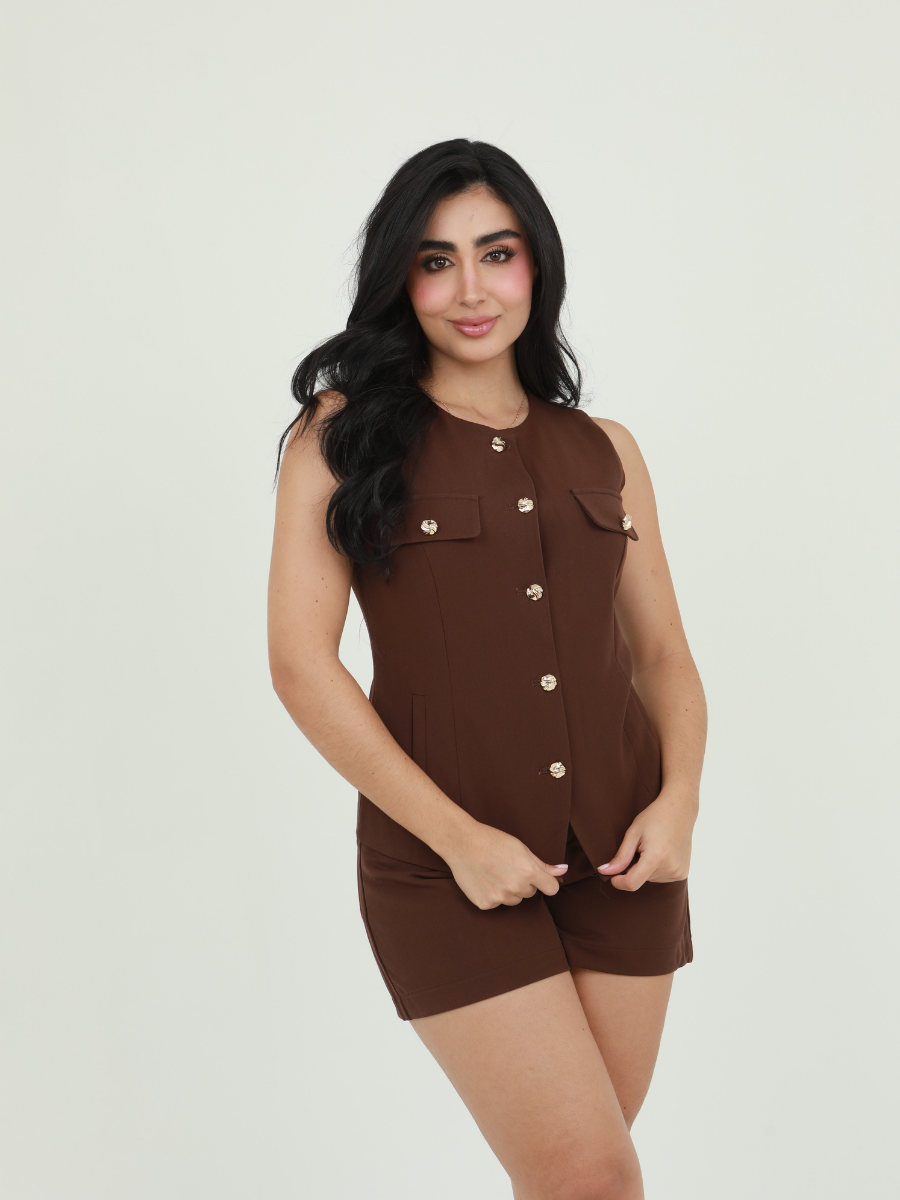 SET BLUSA BOTONES Y SHORT