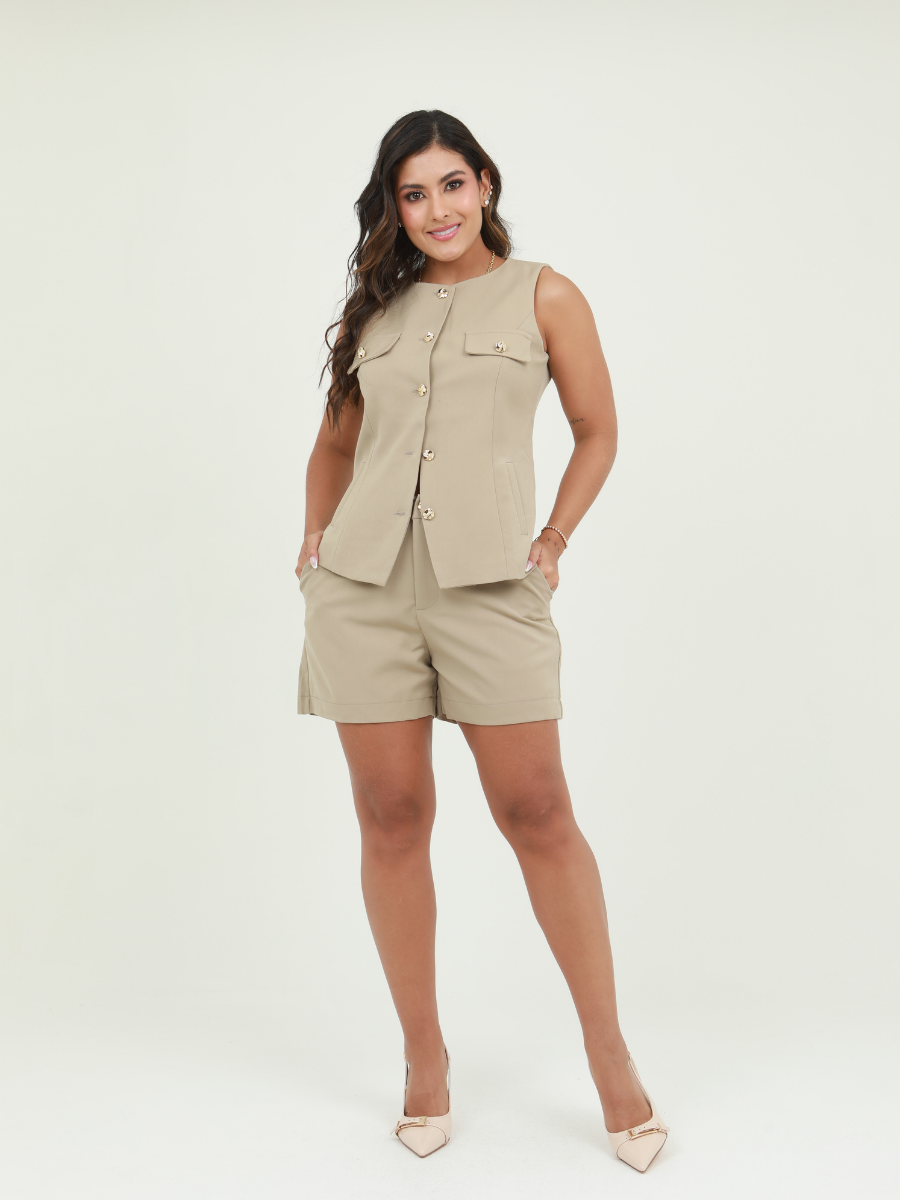 SET BLUSA BOTONES Y SHORT