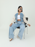 CHAQUETA DENIM IMPERMEABLE BICOLOR