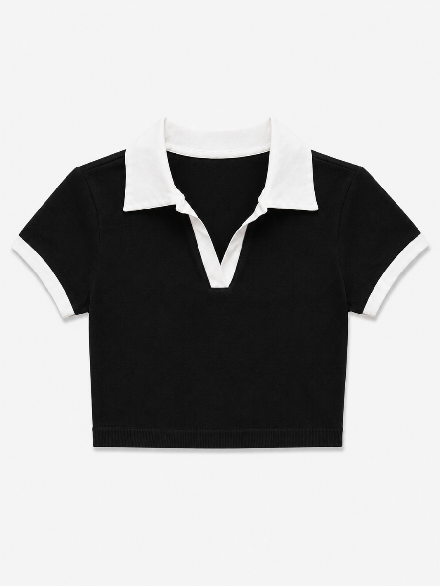 BLUSA CORTA CUELLO POLO